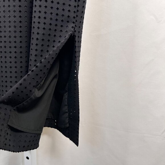 J. Crew Diamond Pattern Size 2 V-Neck Midi Dress Black Preppy Work - Picture 4 of 6